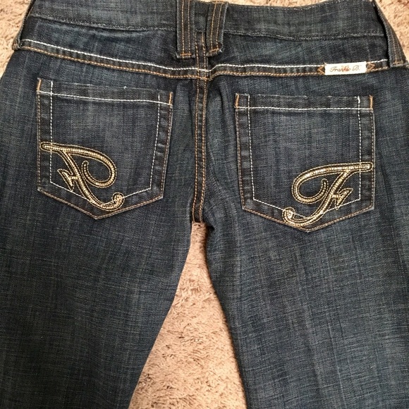 FRANKIE B HIPSTER FLARE JEANS BLING LOGO POCKETS🔥 - Picture 3 of 8
